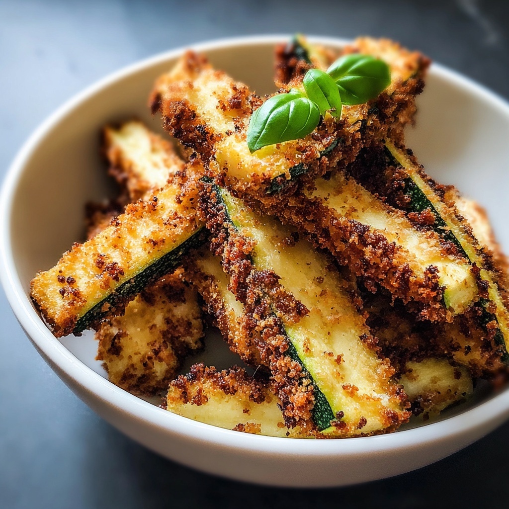 Crispy Low Calorie Air Fryer Zucchini Fries Recipe - Recipe Image