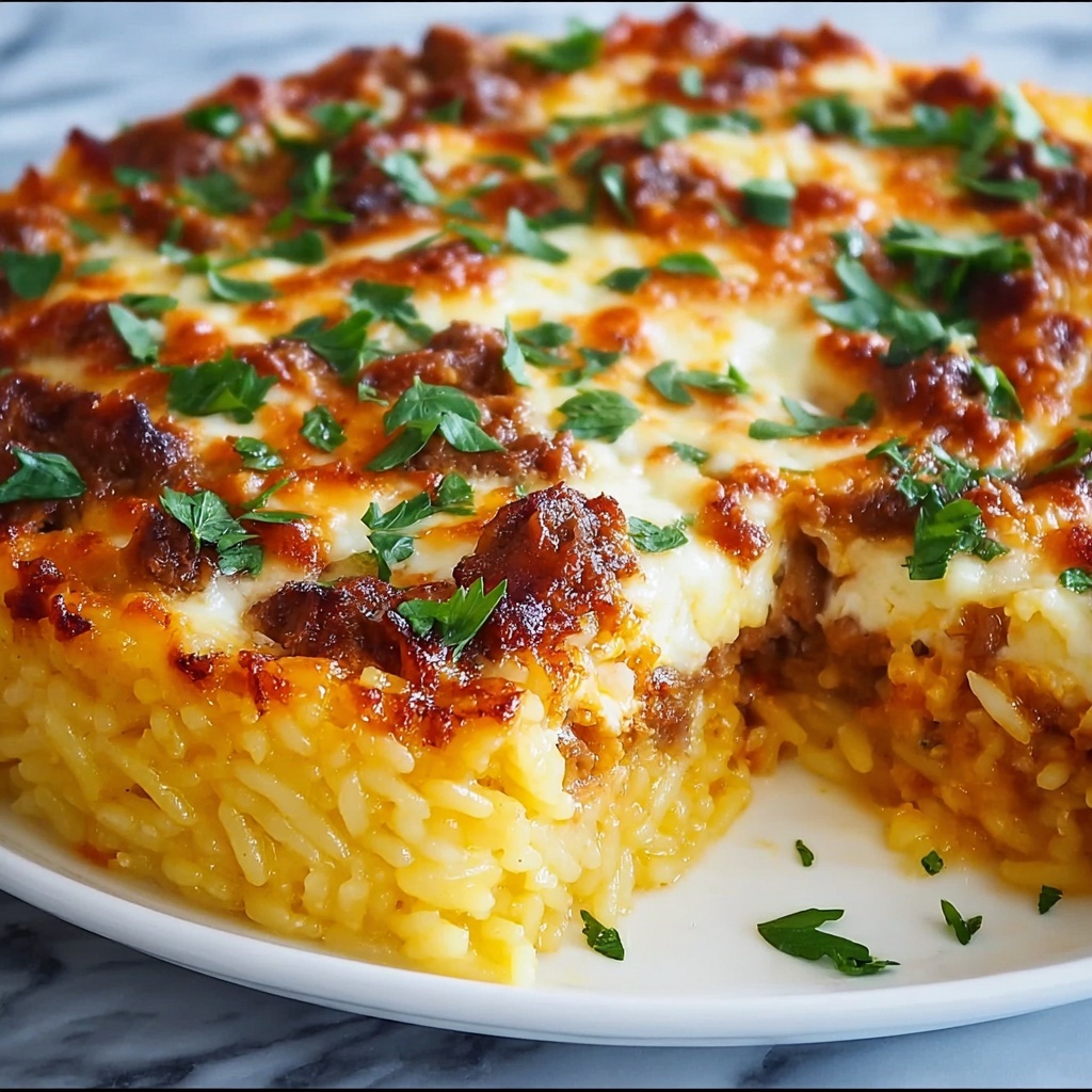 Vegetarian Pizza Casserole with White Beans and Rice Recipe - Recipe Image