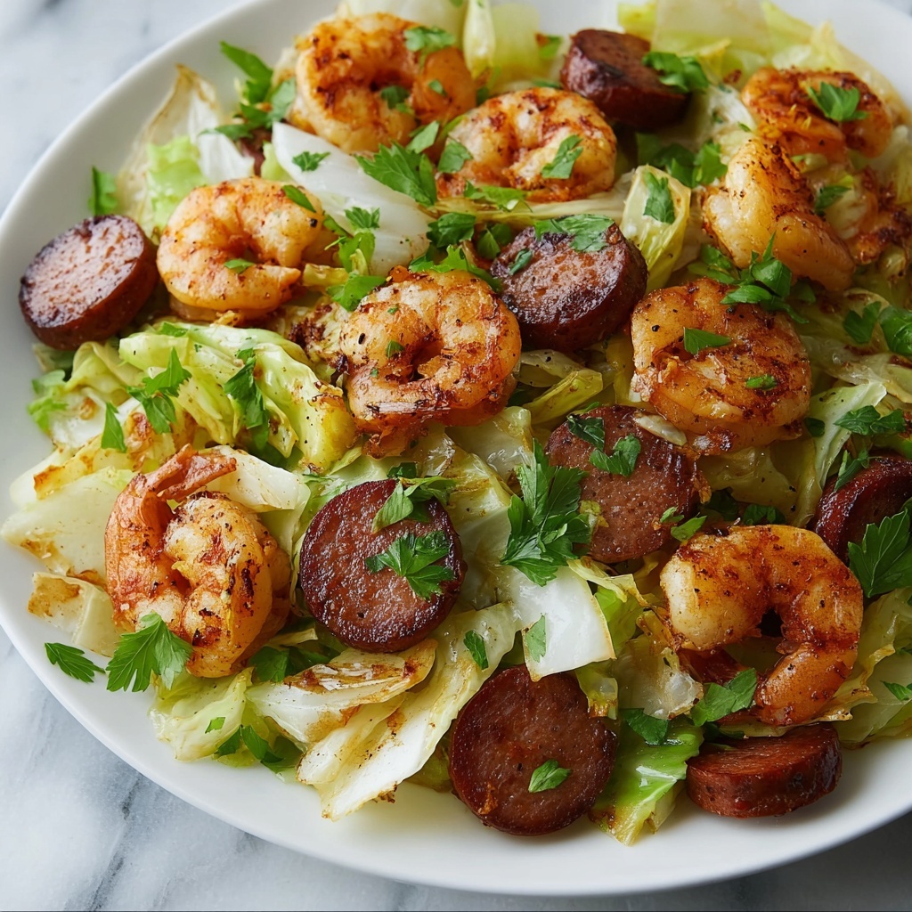 Fried Cabbage with Shrimp & Sausage Recipe - Recipe Image