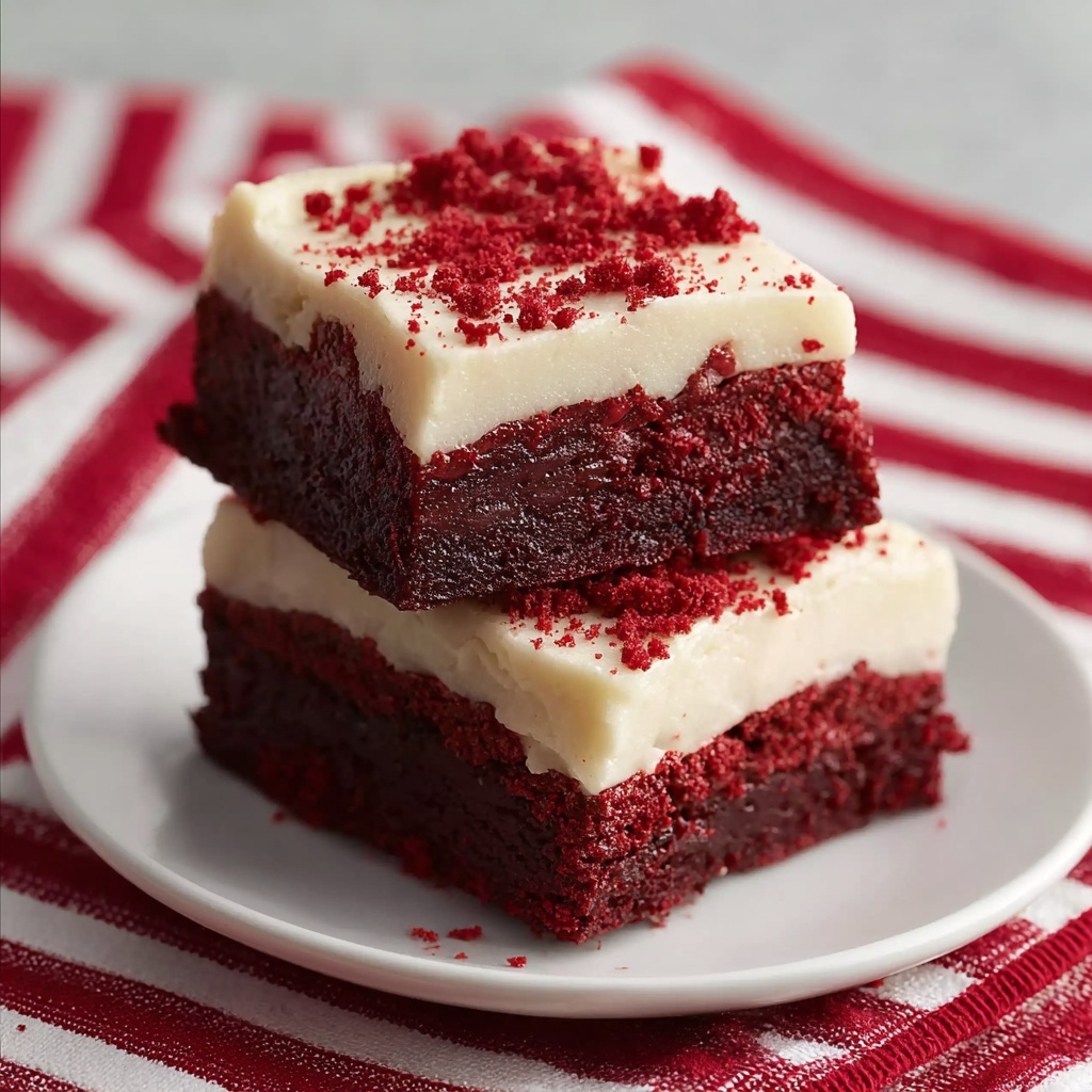 Red Velvet Brownies with Cream Cheese Frosting Recipe - Recipe Image