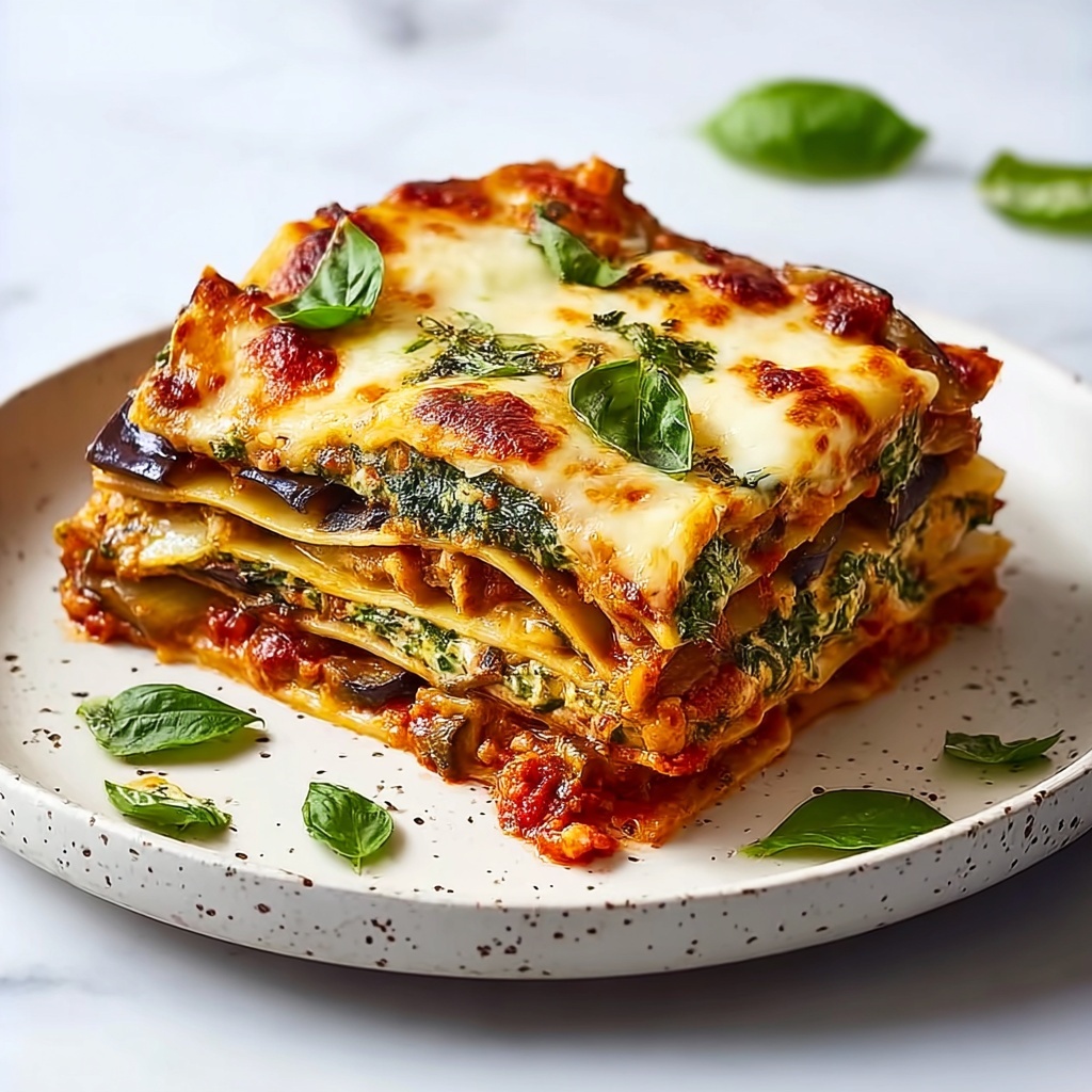 Eggplant Lasagna with Arugula Almond Pesto Recipe - Recipe Image