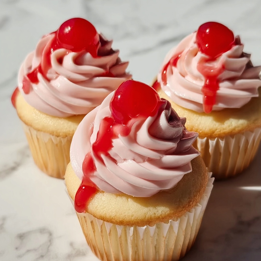 Strawberries & Cream Cupcakes Recipe - Recipe Image