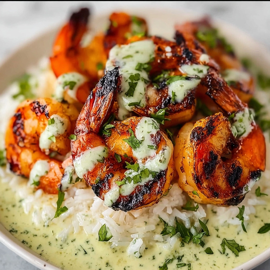 Zesty Shrimp & Avocado Rice Bowls with Cilantro Lime Sauce Recipe - Recipe Image