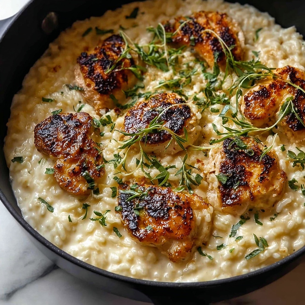 One-Pan Creamy Parmesan Chicken and Rice Recipe - Recipe Image