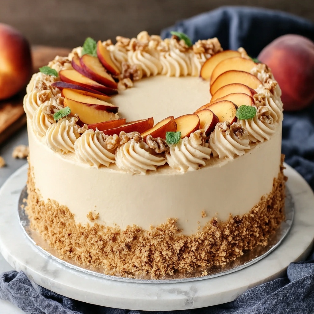 Easy Brown Sugar Peach Cake Recipe - Recipe Image