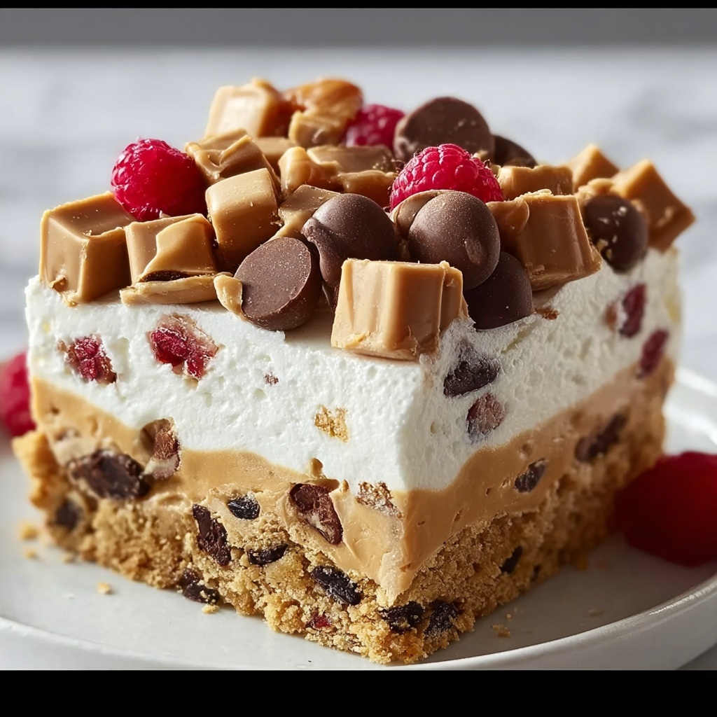 No-Bake Cookie Dough Cheesecake Bars Recipe - Recipe Image
