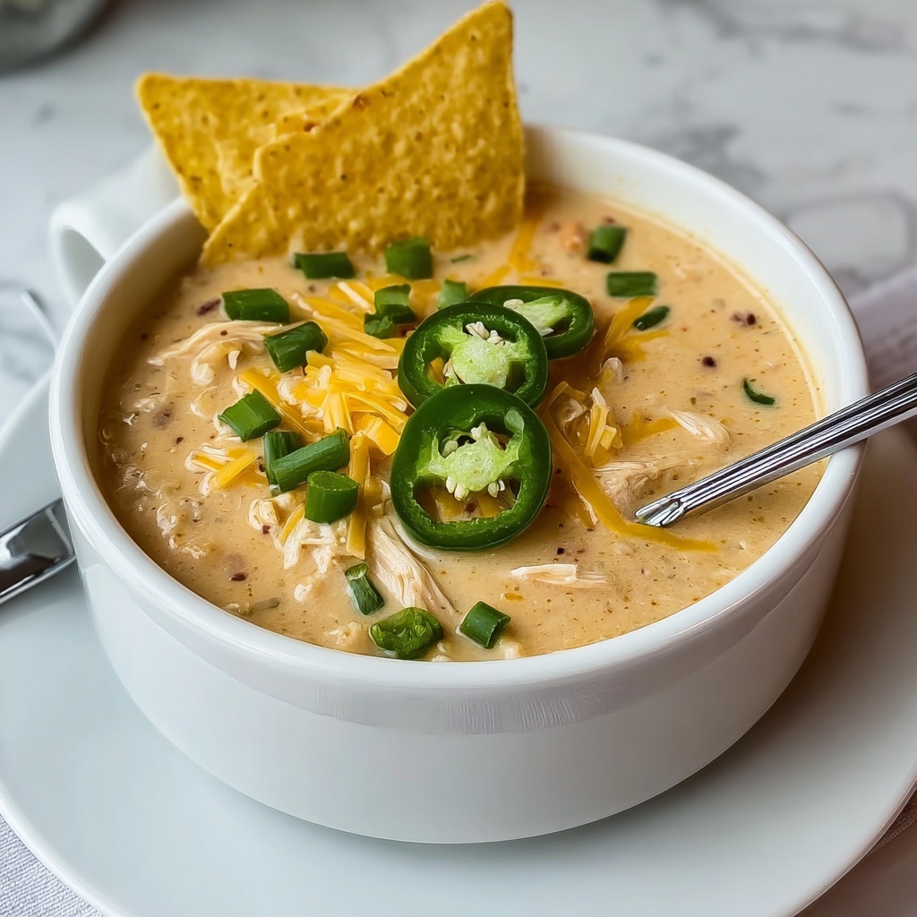 White Chicken Chili with Cream Cheese Recipe - Recipe Image