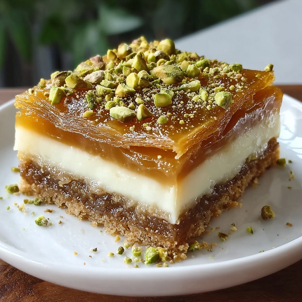 Honey Pistachio Baklava Cheesecake Recipe - Recipe Image