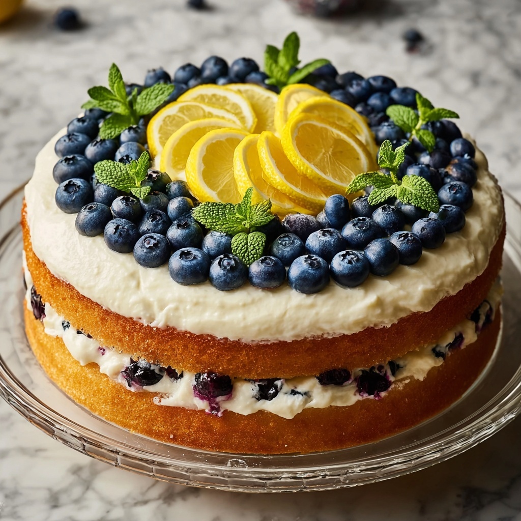 Blueberry Lemon Crème Cake Recipe - Recipe Image