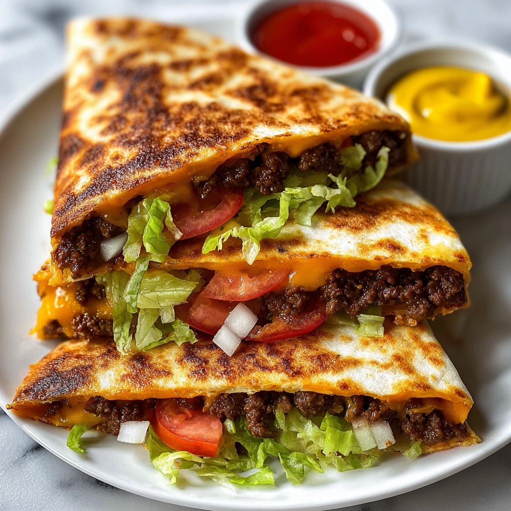 Juicy Grilled Smashburger Quesadillas Recipe - Recipe Image