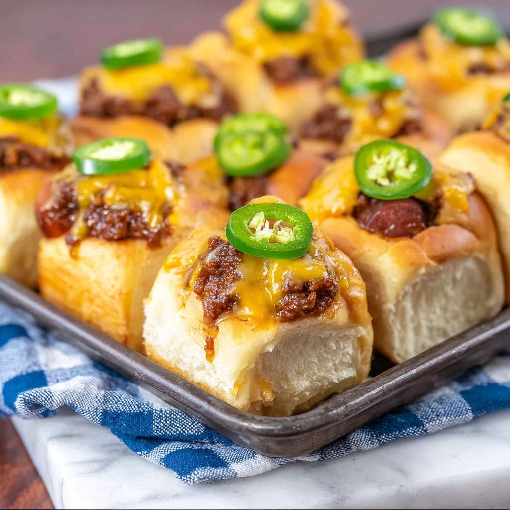 Hawaiian Roll Chili Cheese Dogs Recipe - Recipe Image