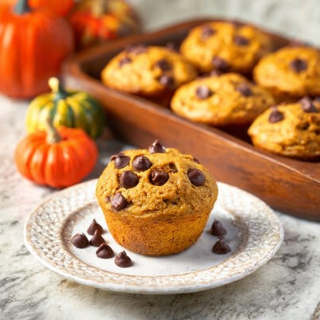 Chocolate Chip Apple-Pumpkin Muffins Recipe - Recipe Image