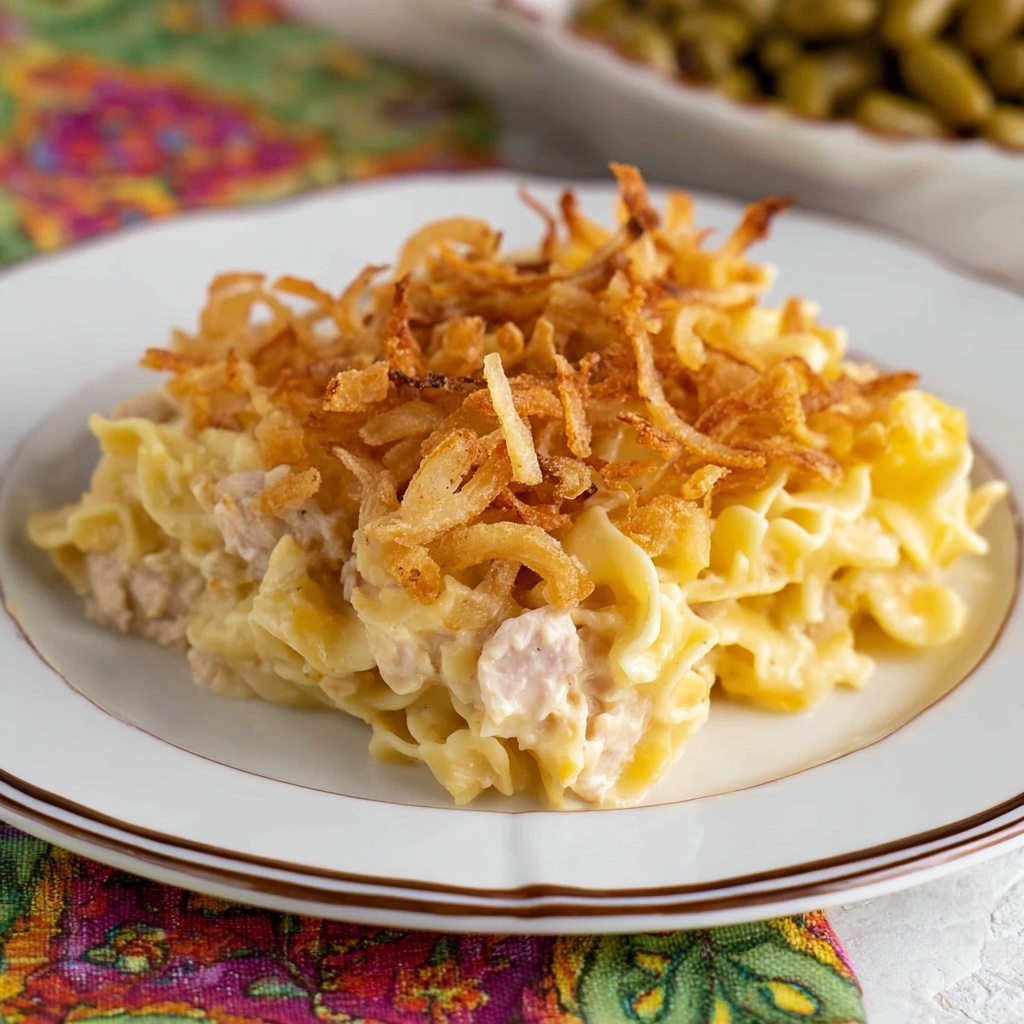 French Onion Chicken Noodle Casserole Recipe - Recipe Image