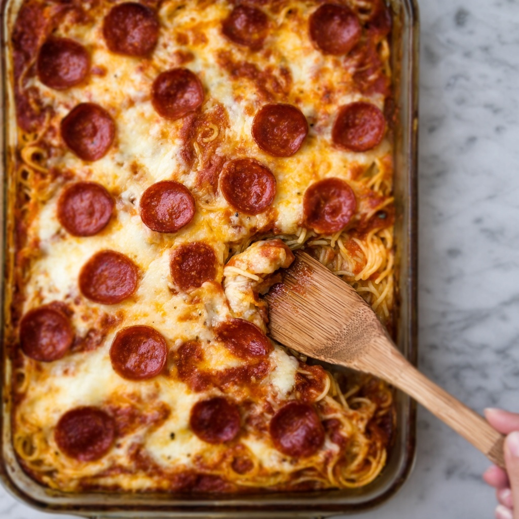 Pizza Spaghetti Casserole Recipe - Recipe Image
