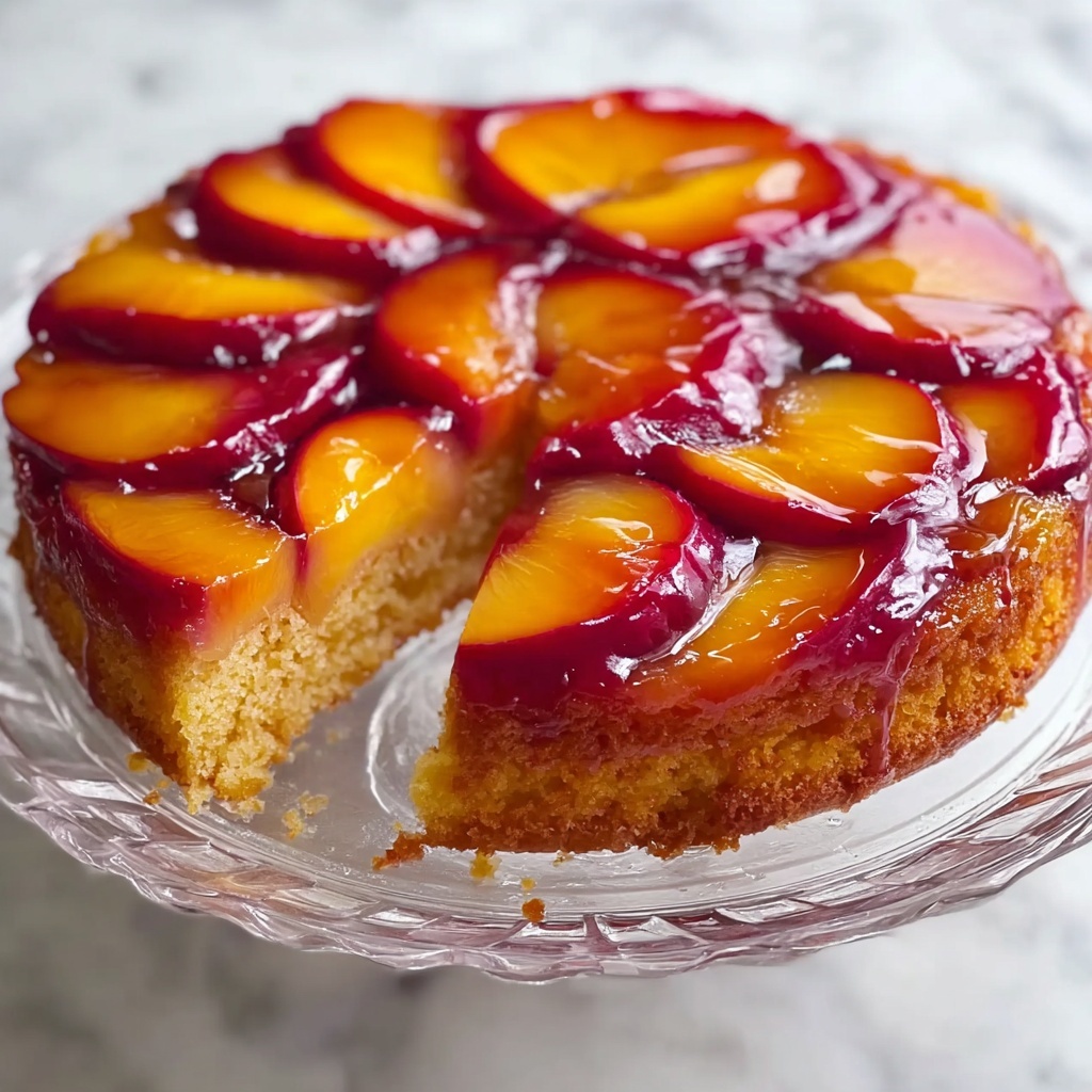 Peach Plum Upside Down Cake Recipe - Recipe Image