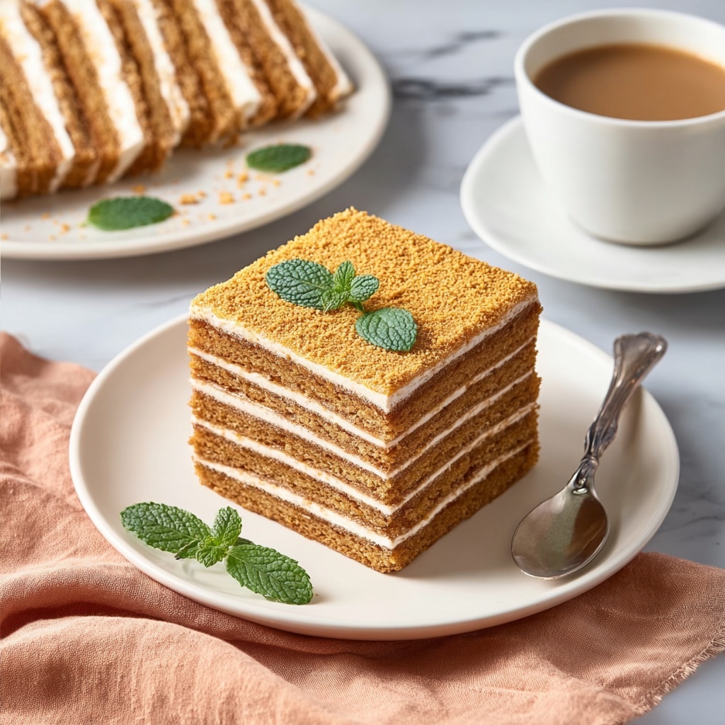 Honey Layer Cake: Medena Pita with Creamy Filling Recipe - Recipe Image