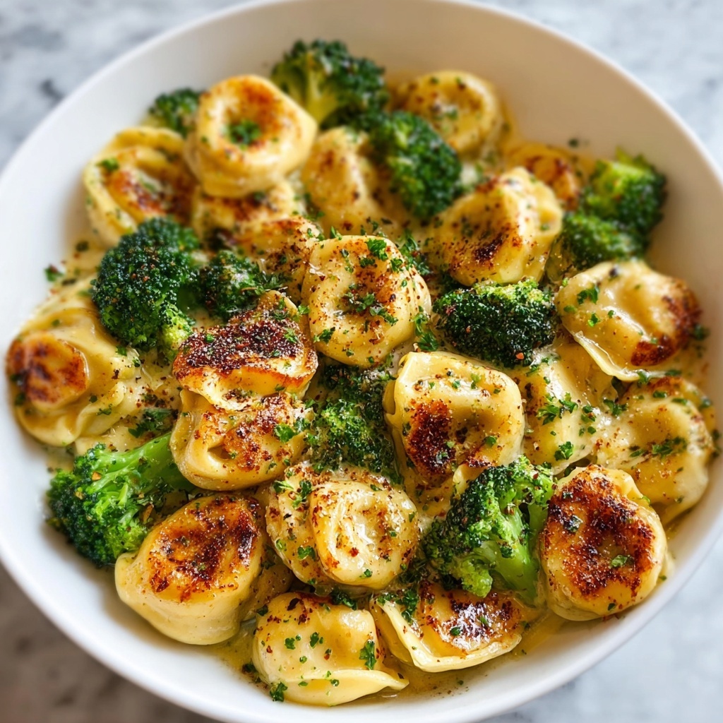 Creamy Garlic Parmesan Tortellini with Chicken & Broccoli Recipe - Recipe Image