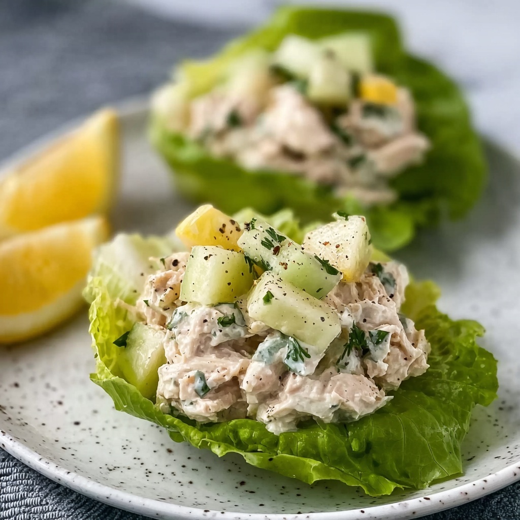 Tuna Salad Lettuce Wraps with Lemon, Dill & Black Pepper Mayo Recipe - Recipe Image