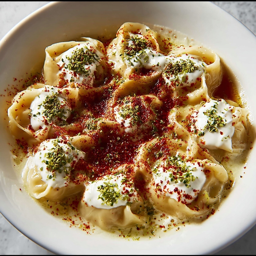 Turkish Dumplings with Garlicky Yogurt and Spiced Oil Recipe - Recipe Image