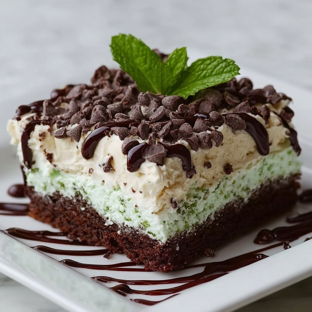 Chocolate Mint Poke Cake Recipe - Recipe Image
