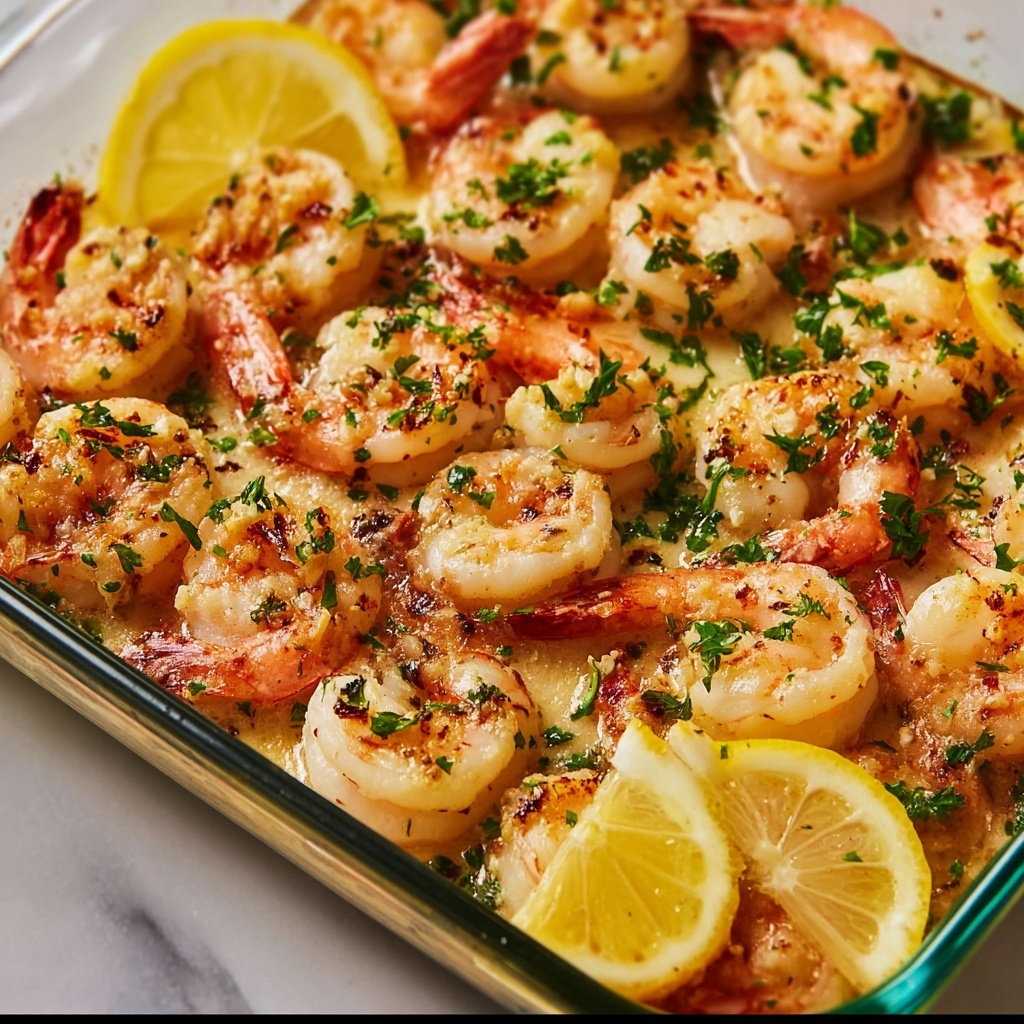 Baked Shrimp with Garlic Lemon Butter Sauce Recipe - Recipe Image