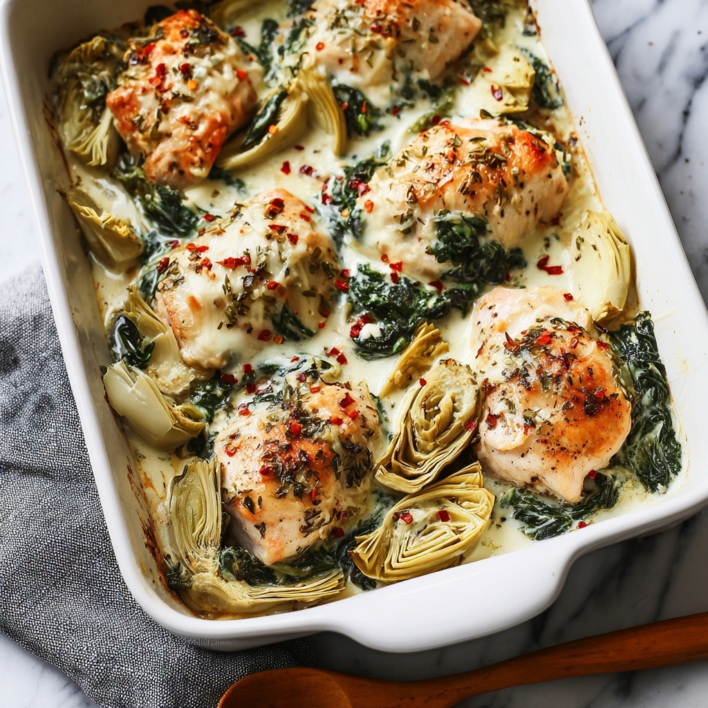 Healthy Spinach Artichoke Chicken Bake Recipe - Recipe Image
