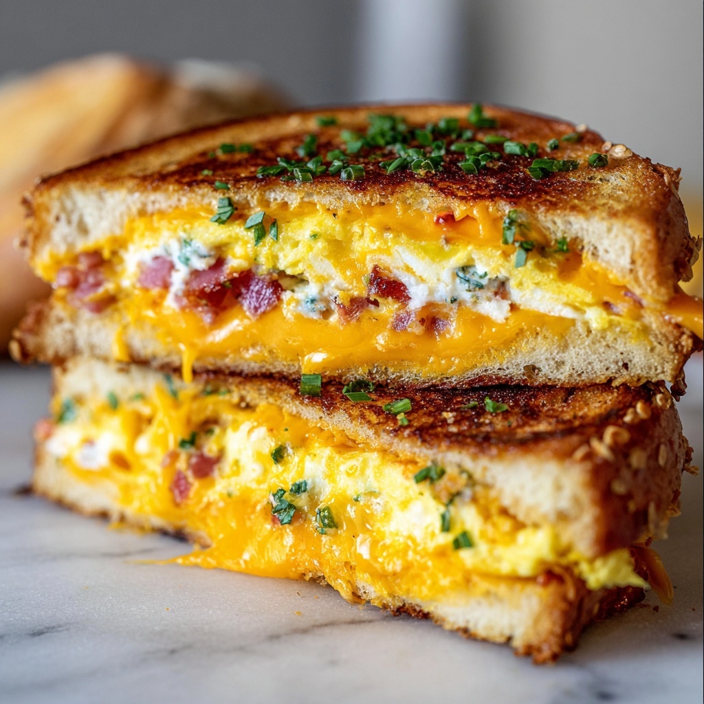 Spicy Cheddar & Cream Cheese Egg Sandwich Recipe - Recipe Image