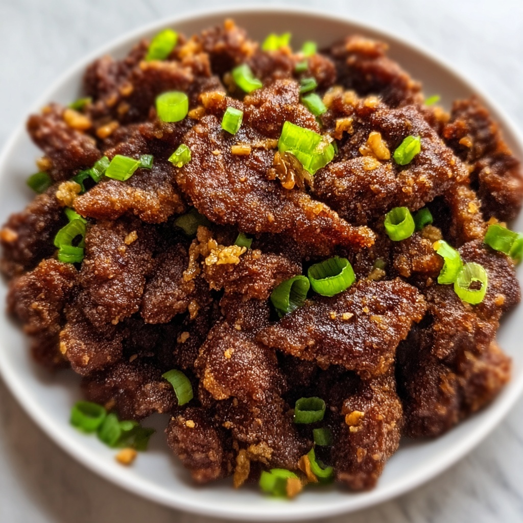 Crispy Fried Garlic Beef Recipe - Recipe Image