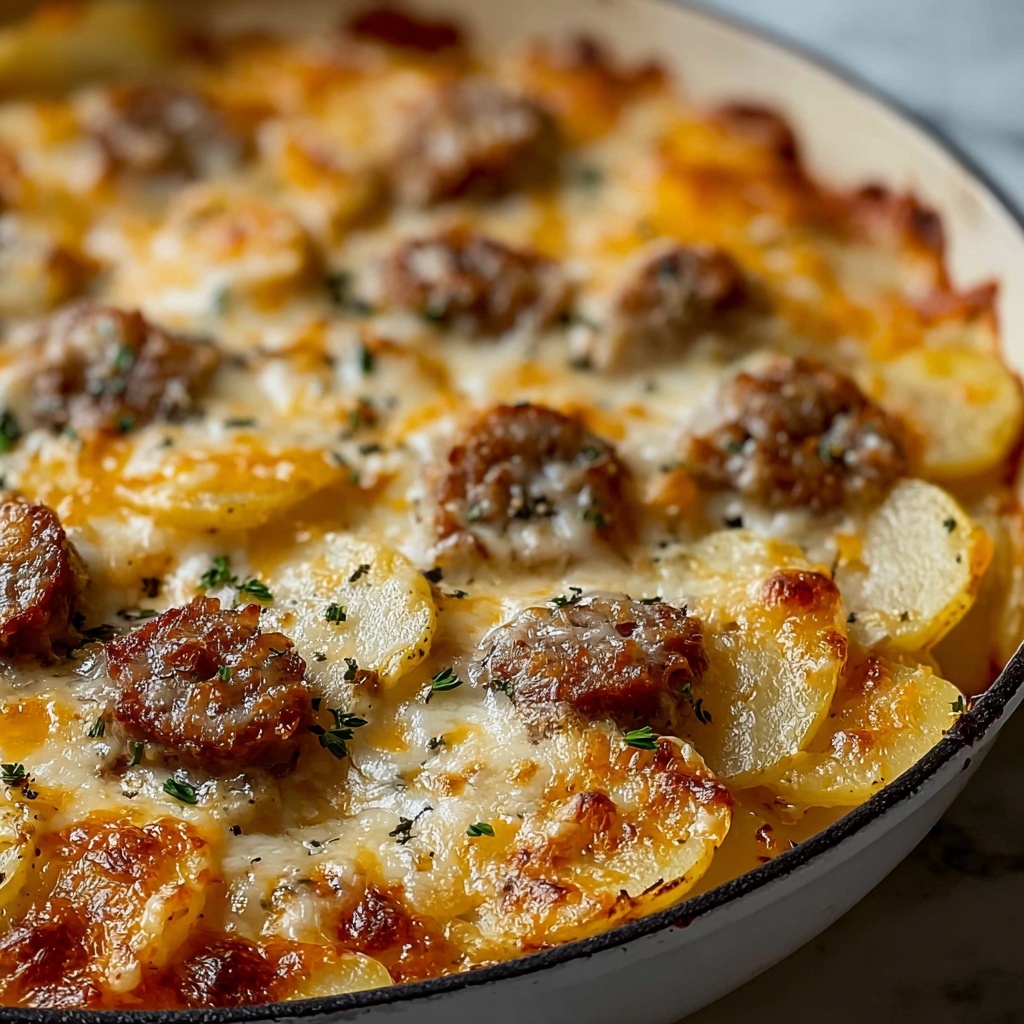 Creamy Sausage & Potato Bake Recipe - Recipe Image
