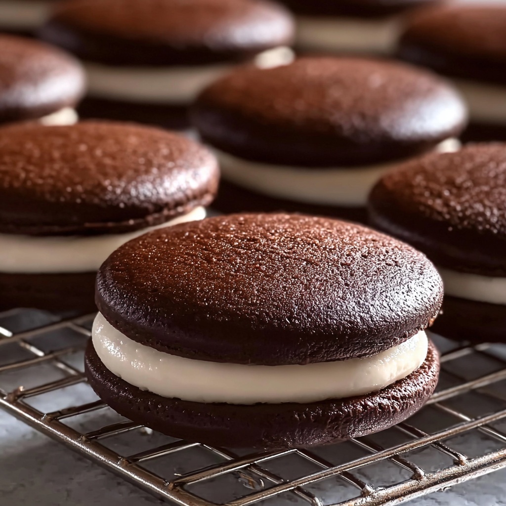 Chocolate Whoopie Pies with Marshmallow Fluff Filling Recipe - Recipe Image
