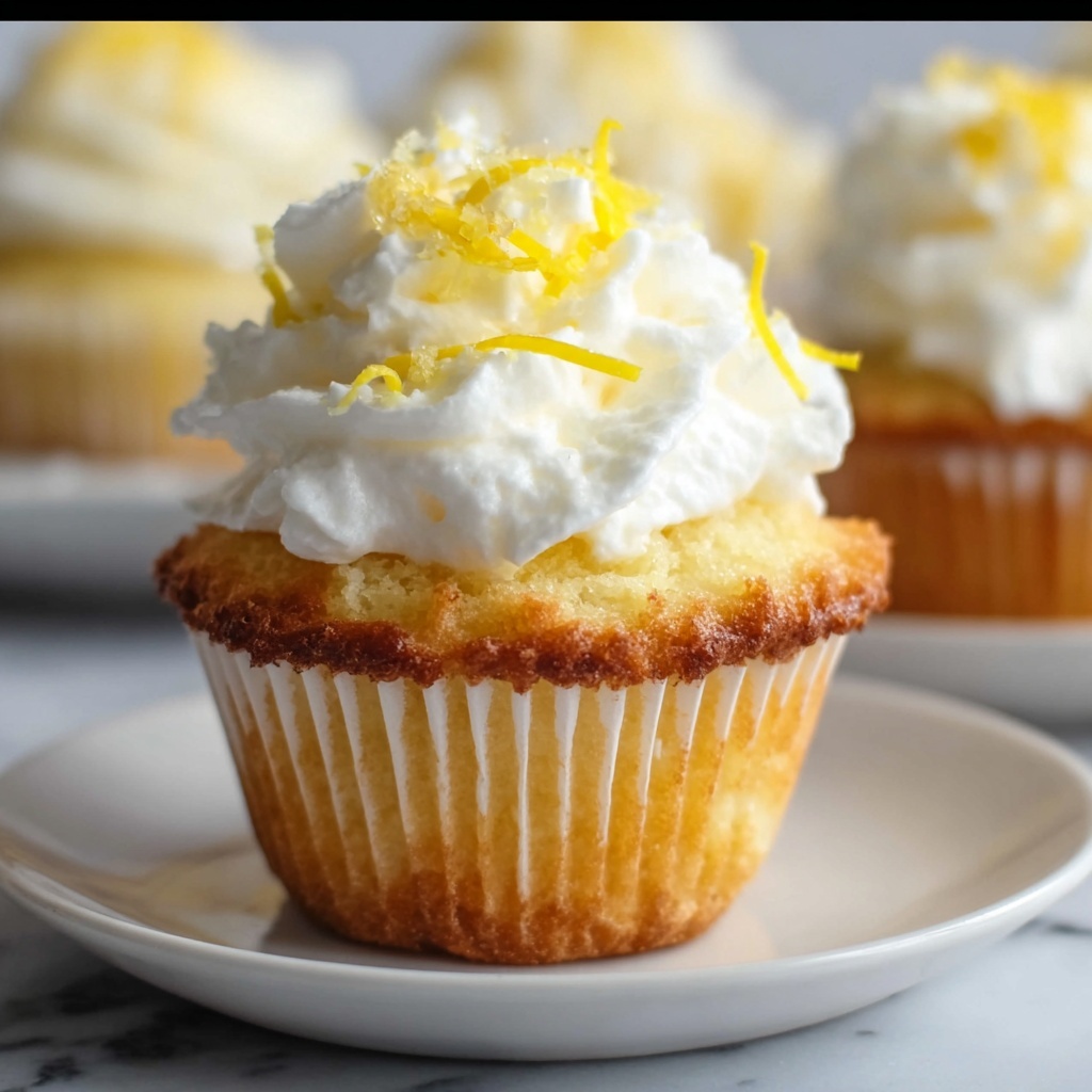 Lemon Muffins with Whipped Cream and Lemon Zest Recipe - Recipe Image