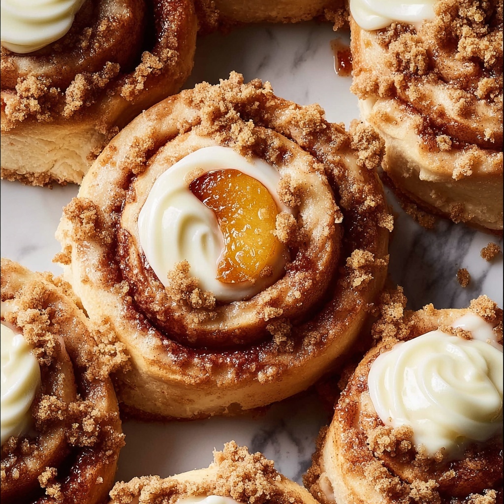 Peach Cobbler Cinnamon Rolls Recipe - Recipe Image