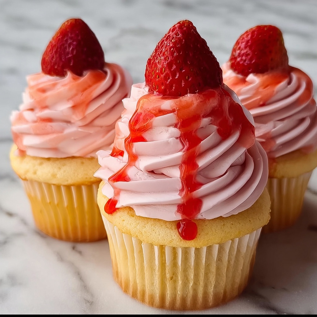 Strawberries & Cream Cupcakes Recipe - Recipe Image