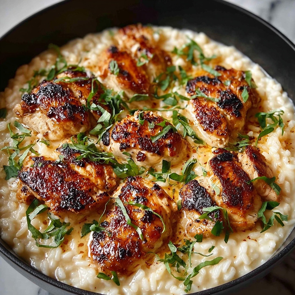 One-Pan Creamy Parmesan Chicken and Rice Recipe - Recipe Image