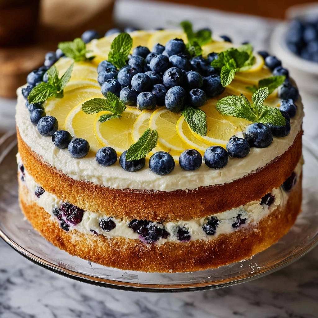 Blueberry Lemon Crème Cake Recipe - Recipe Image