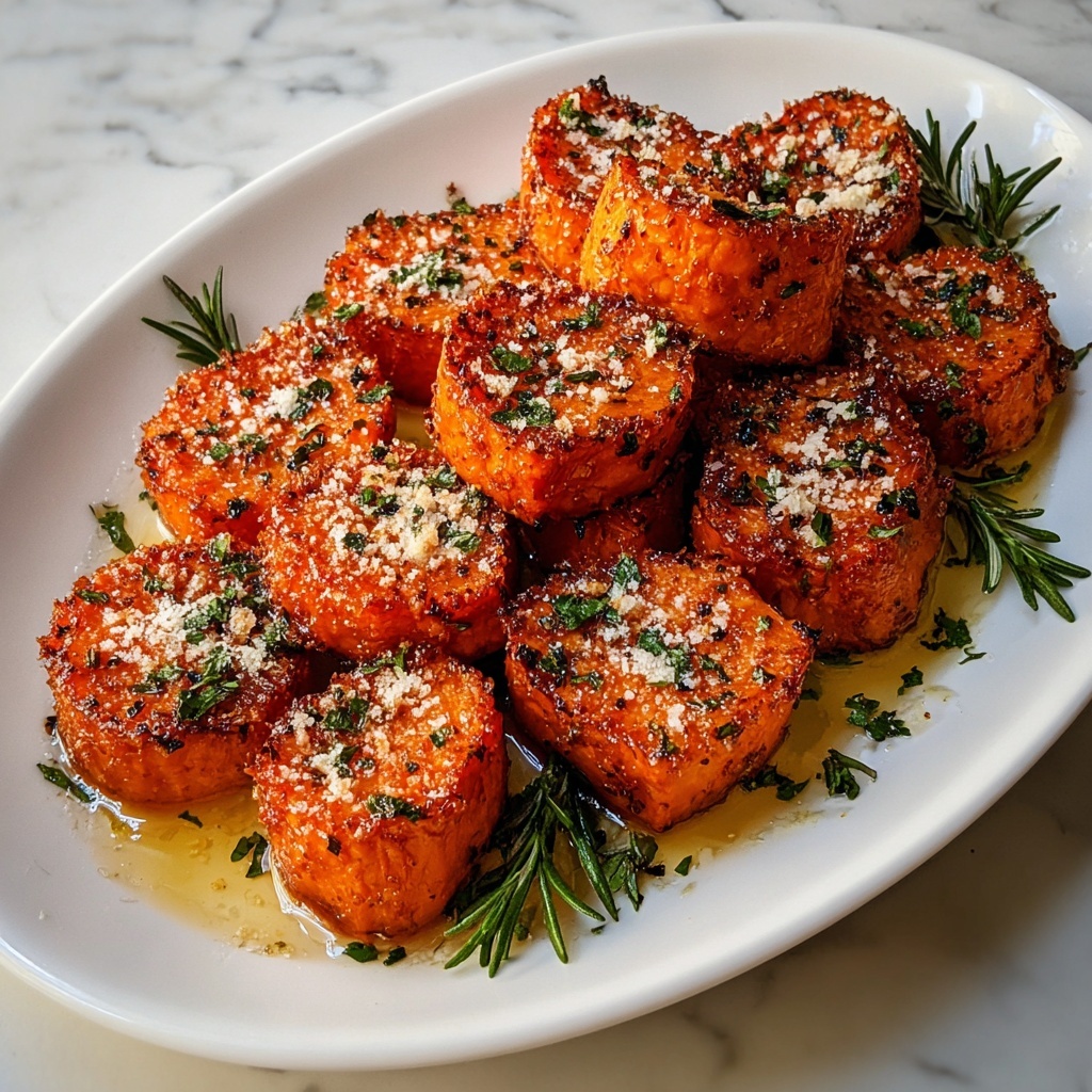 Crispy Baked Sweet Potato Bites with Parmesan Herb Butter Recipe - Recipe Image