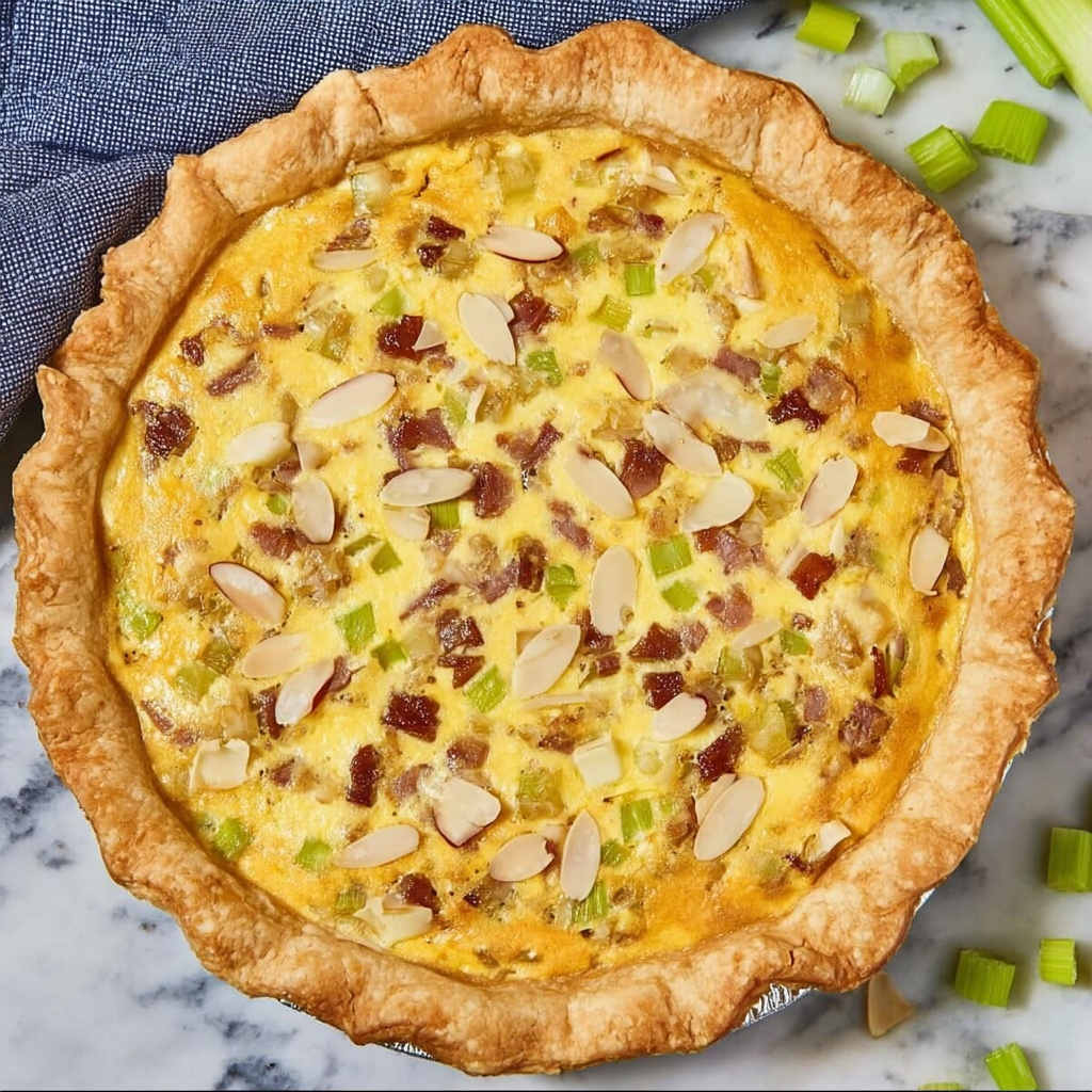 Neiman Marcus Bacon and Almond Cheddar Quiche Recipe - Recipe Image