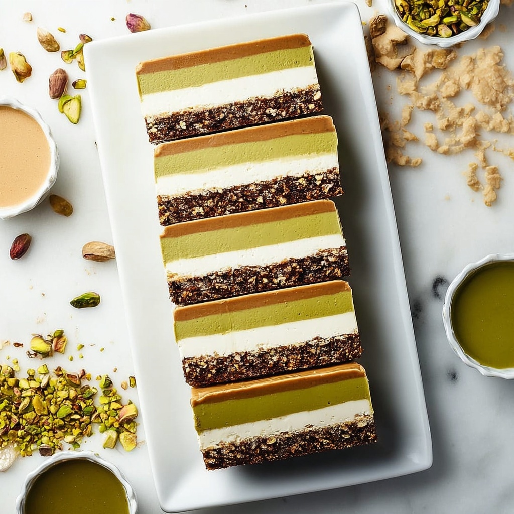 No Bake Vegan Dubai Cheesecake Bars Recipe - Recipe Image