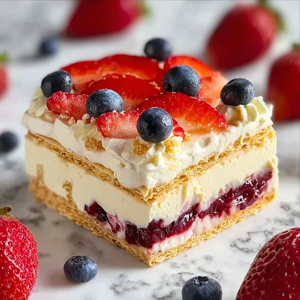 Red White Blue Icebox Cake Recipe - Recipe Image