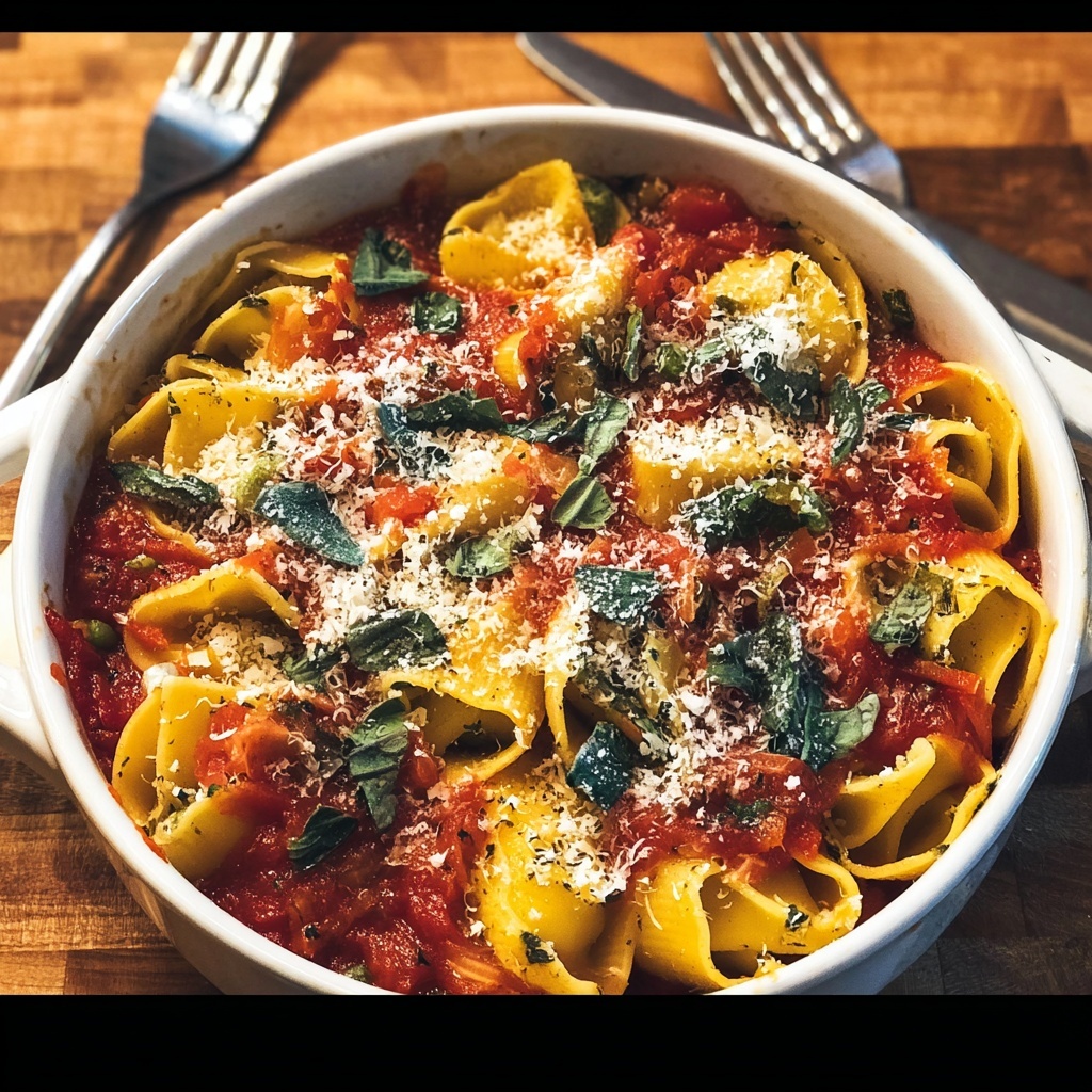 Pumpkin Tomato Pasta Bake with Walnut-Sage Topping Recipe - Recipe Image