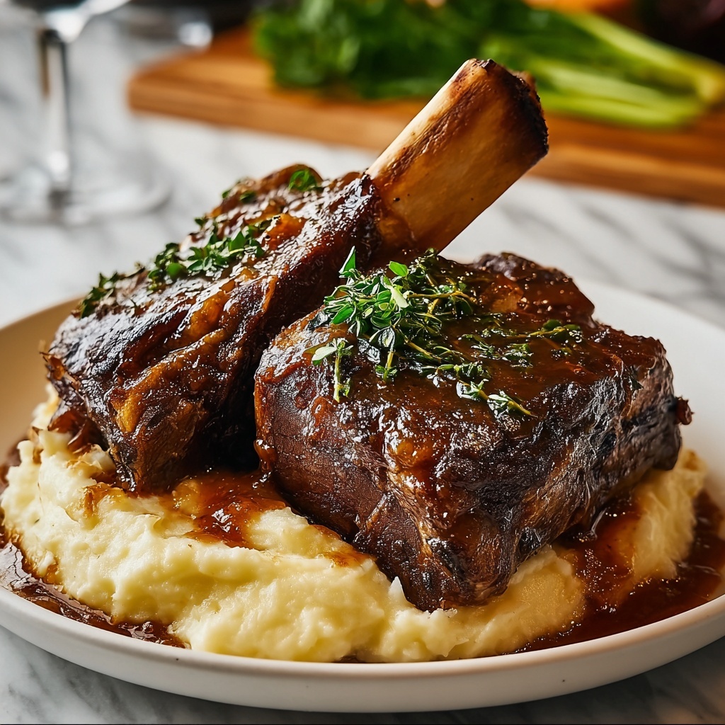 Lamb Shank with Creamy Mashed Potatoes Recipe - Recipe Image
