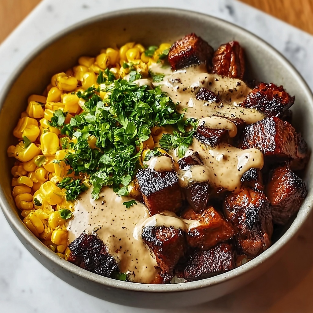 Korean BBQ Beef Bowl with Corn & Creamy Sauce Recipe - Recipe Image
