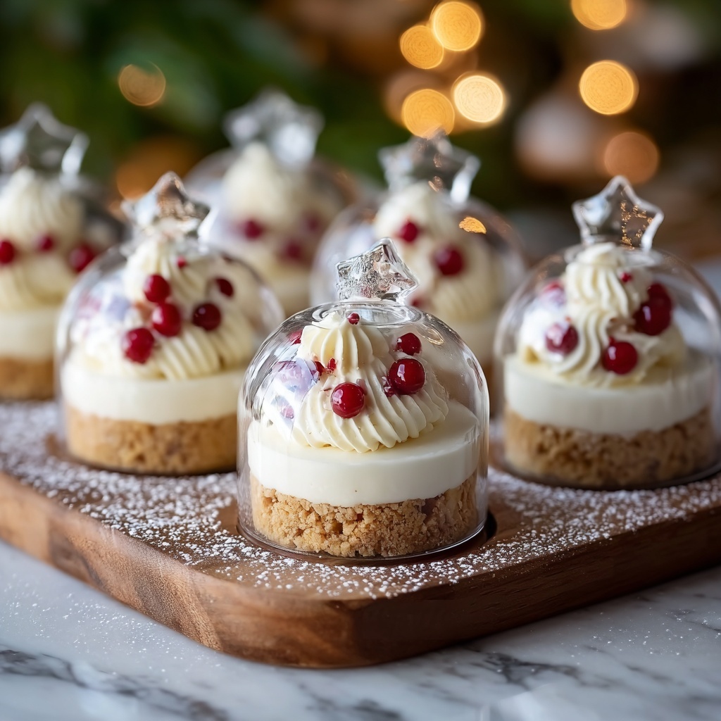 Snow Globe Cheesecake Bites with Cookie Crust Recipe - Recipe Image