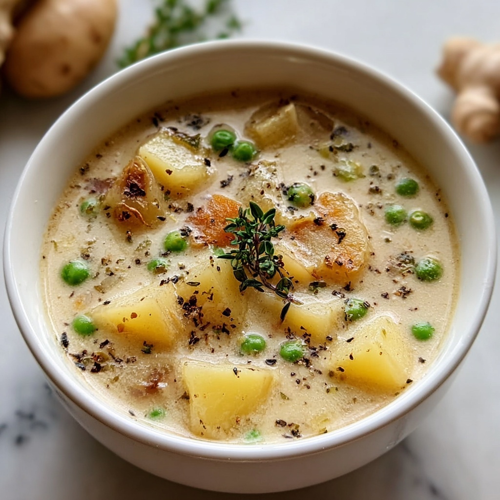 Creamy Potato and Pea Chowder Recipe - Recipe Image