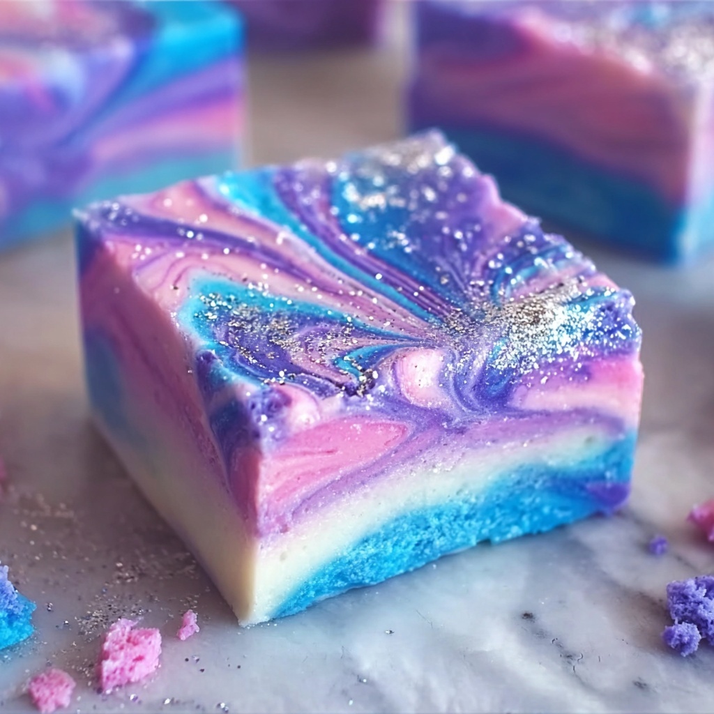 Galaxy Swirl Cotton Candy Fudge Recipe - Recipe Image