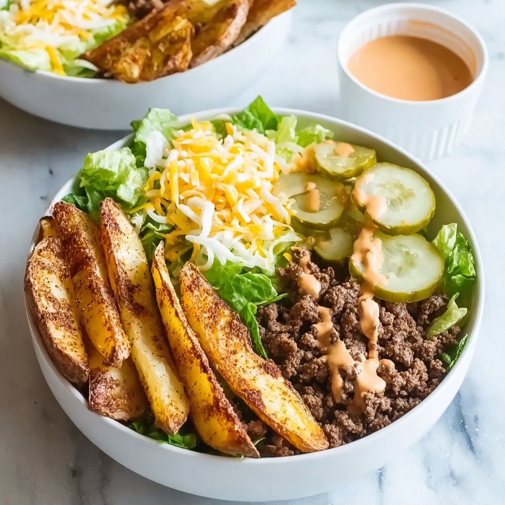 Burger Bowls with Crispy Potatoes and Savory Beef Recipe - Recipe Image