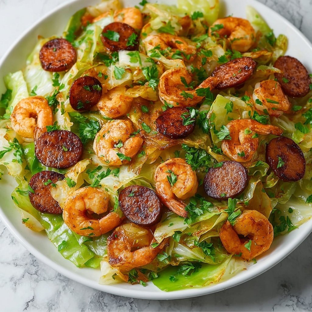 Fried Cabbage with Shrimp & Sausage Recipe - Recipe Image