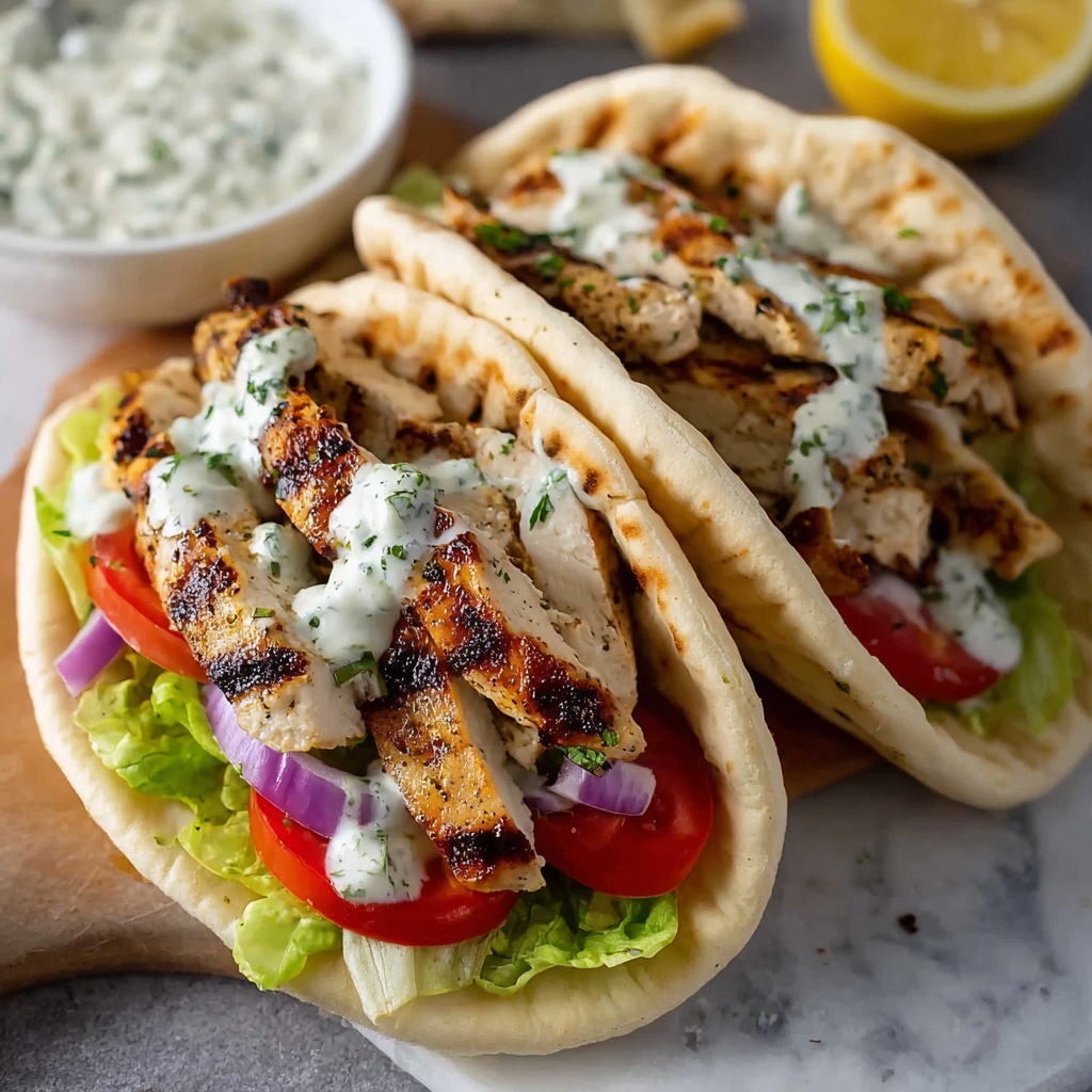Greek-Style Chicken Gyros with Homemade Tzatziki and Fresh Greek Salad Recipe - Recipe Image