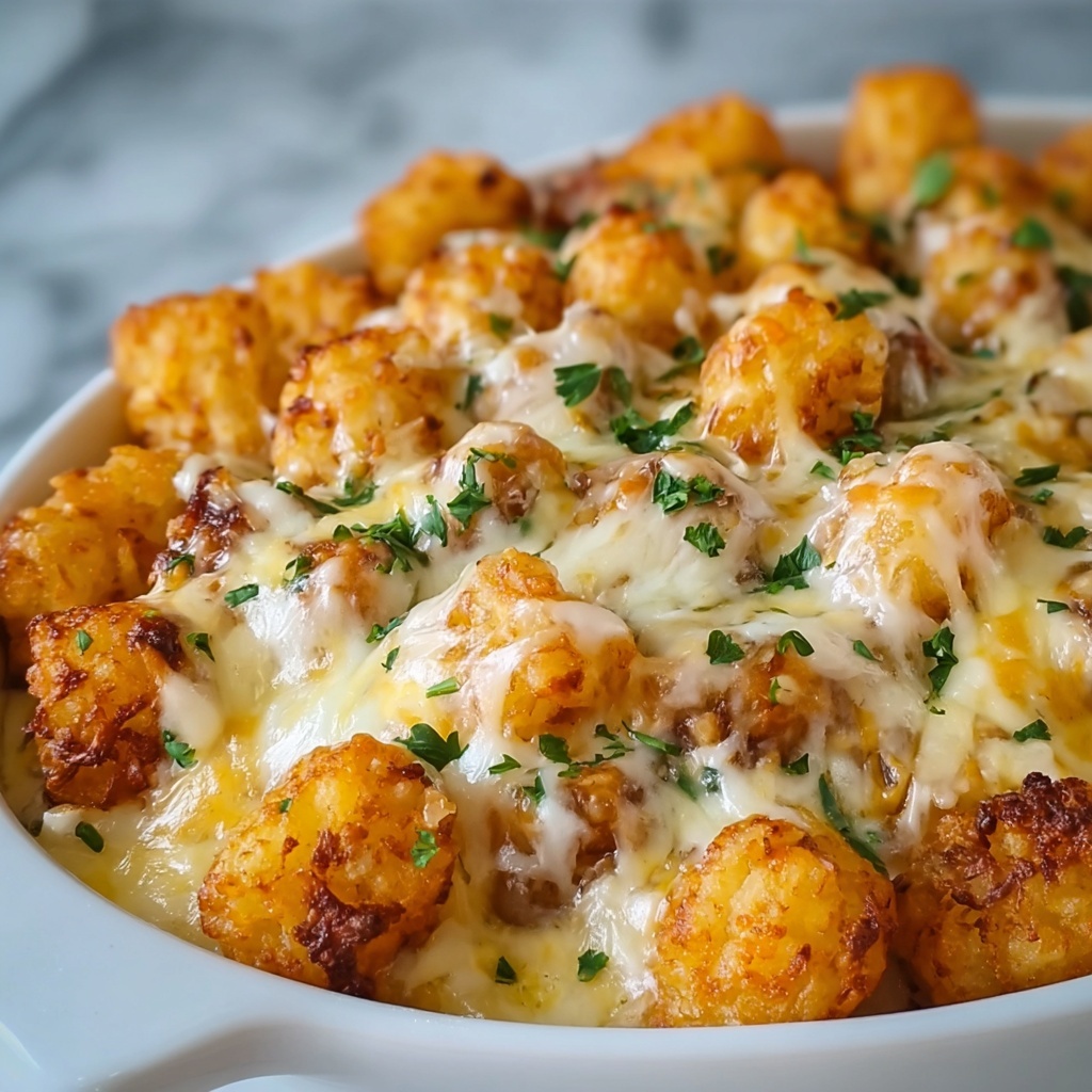Chicken Alfredo Tater Tot Casserole Recipe - Recipe Image
