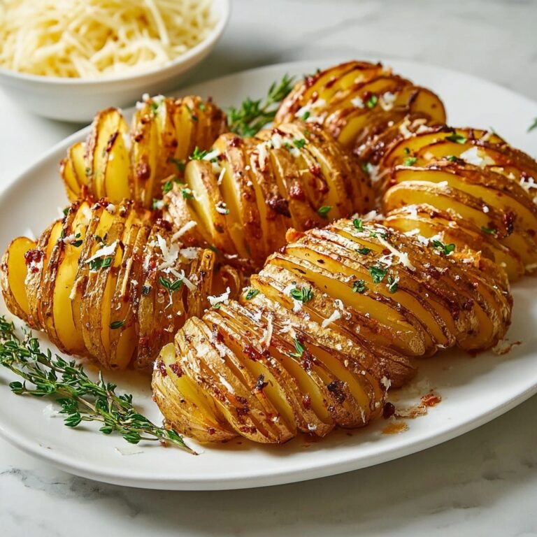 Hasselback Potatoes with Garlic, Herbs, and Parmesan Recipe